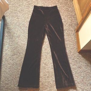Brown velvet flare leggings